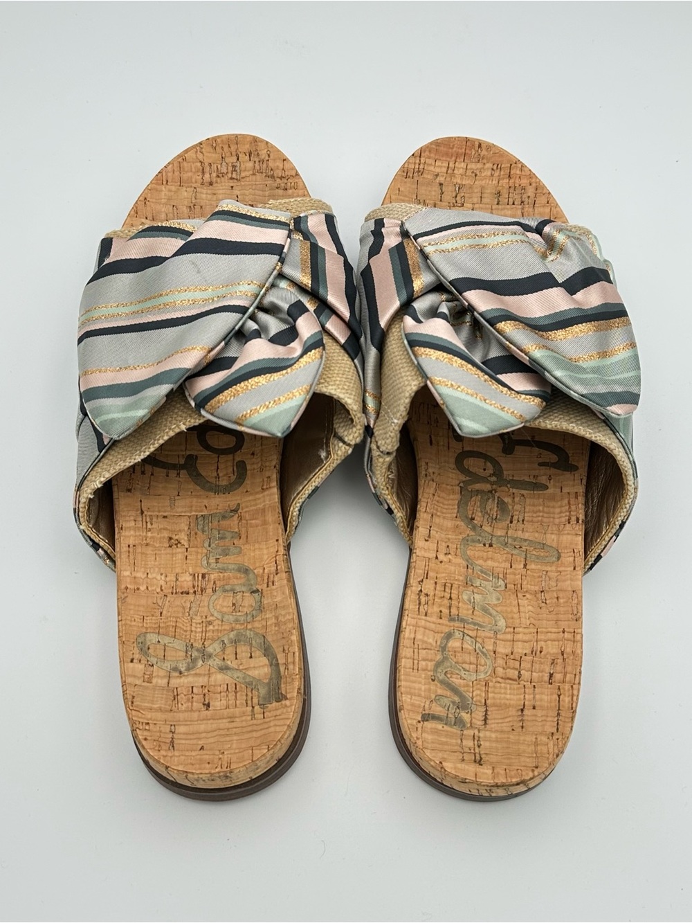 Sam Edelman Women’s Heidi Bow Slide Gray Slip On Sandals Size 10 - Picture 2 of 9